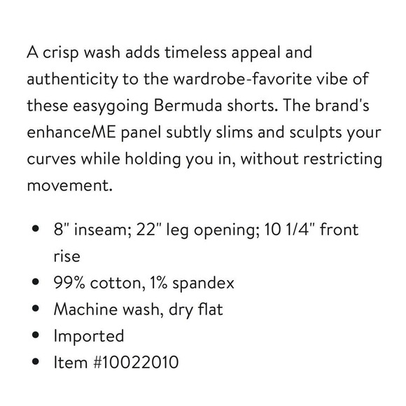 JEN7 by 7 For All Mankind Women's Shorts Sculpting Bermuda Stretch Sz 14 16 18 - Picture 3 of 4